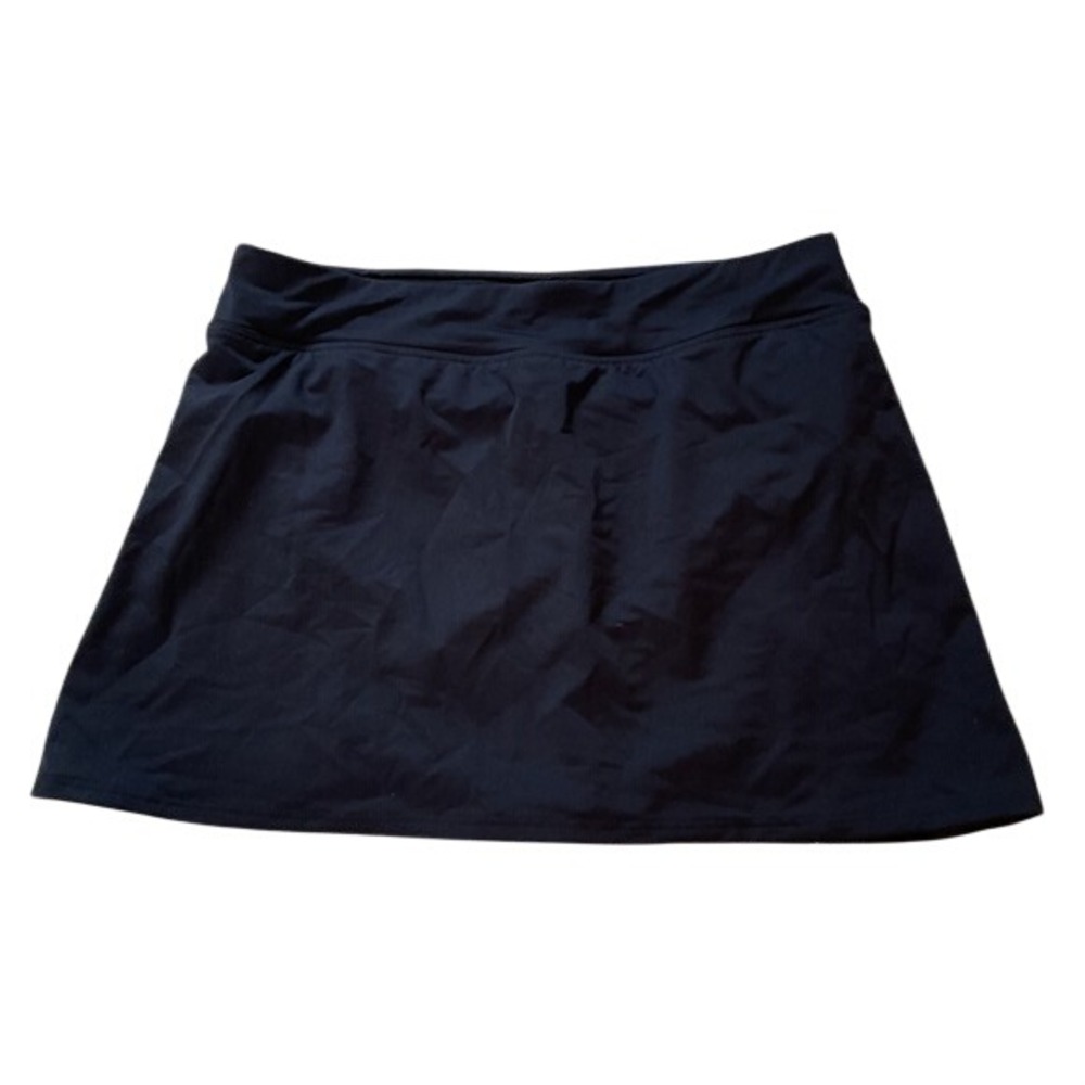 Lands End Womens Black Swim Skirt Skort Built In Brief Size 6‎ Solid Activewear